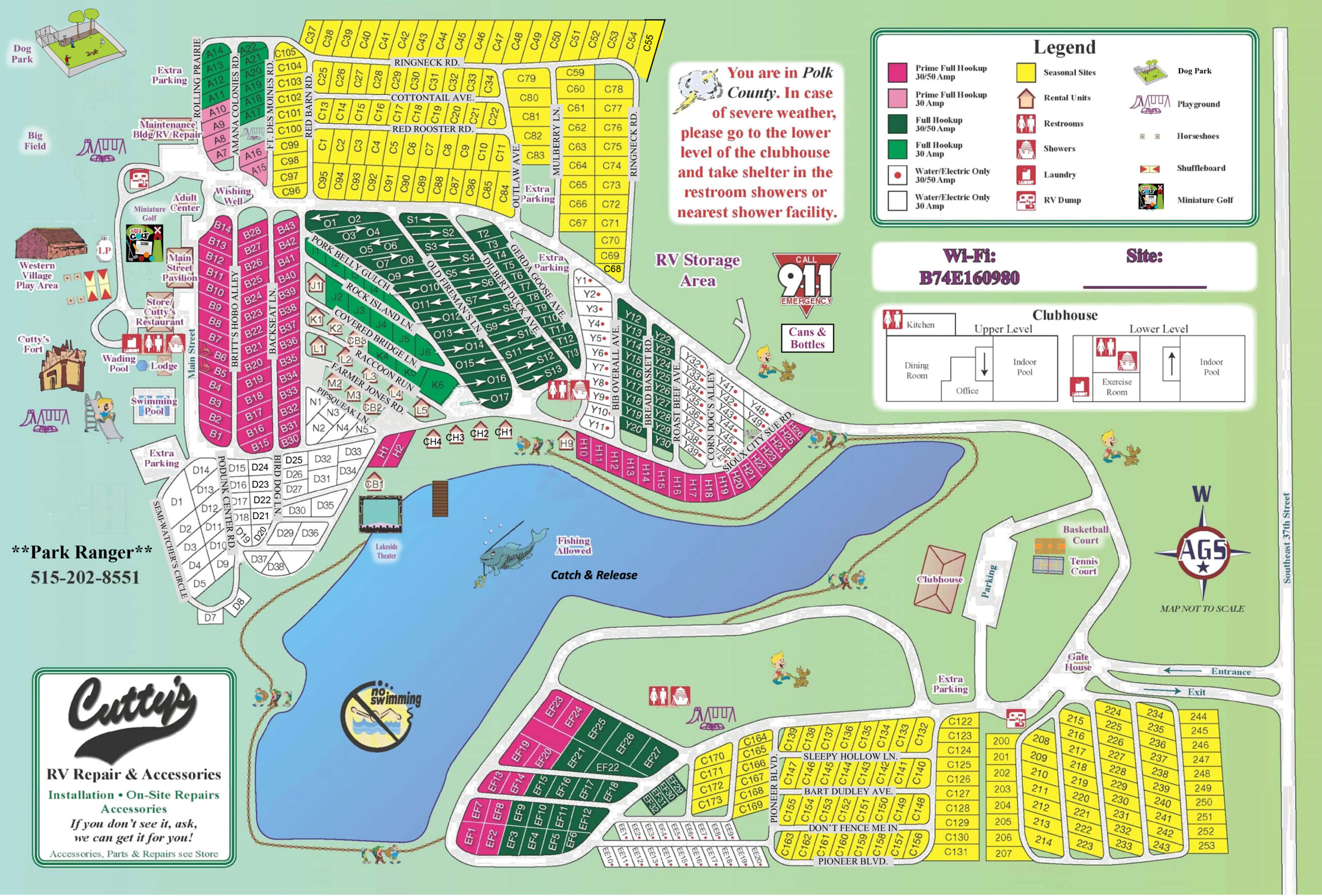 Cutty's Campground Map Layout